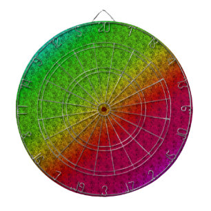 Diag Rainbow Gradient Floral Pattern Green Dartbord