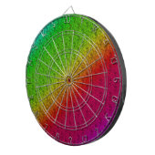 Diag Rainbow Gradient Floral Pattern Green Dartbord (Voorkant Rechts)