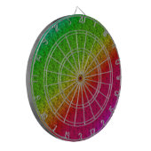 Diag Rainbow Gradient Floral Pattern Green Dartbord (Voorkant Links)
