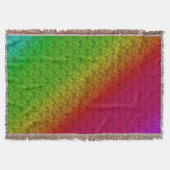 Diag Rainbow Gradient Floral Pattern Green Deken (Voorkant)