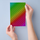 Diag Rainbow Gradient Floral Pattern Green Flyer (Hand)