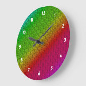 Diag Rainbow Gradient Floral Pattern Green Grote Klok (Hoek)