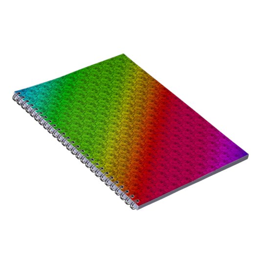 Diag Rainbow Gradient Floral Pattern Green Notitieboek (Rechterzijde)