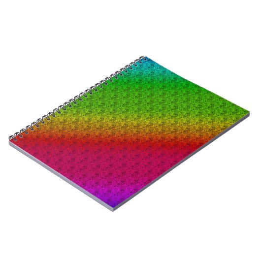 Diag Rainbow Gradient Floral Pattern Green Notitieboek (Linkerzijde)