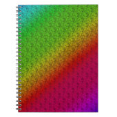 Diag Rainbow Gradient Floral Pattern Green Notitieboek (Voorkant)