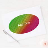 Diag Rainbow Gradient Floral Pattern Green Ovale Sticker (Envelop)
