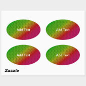 Diag Rainbow Gradient Floral Pattern Green Ovale Sticker (Vel)