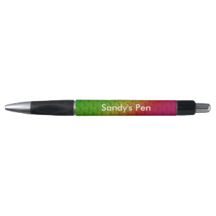 Diag Rainbow Gradient Floral Pattern Green Pen