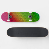 Diag Rainbow Gradient Floral Pattern Green Skateboard (Horizontaal)