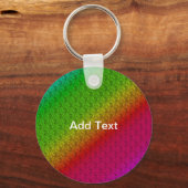 Diag Rainbow Gradient Floral Pattern Green Sleutelhanger (Voorkant)