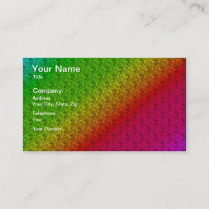 Diag Rainbow Gradient Floral Pattern Green Visitekaartje
