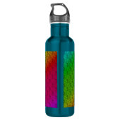 Diag Rainbow Gradient Floral Pattern Green Waterfles (Achterkant)
