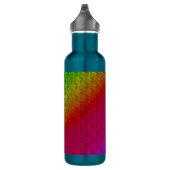 Diag Rainbow Gradient Floral Pattern Green Waterfles (Rechts)