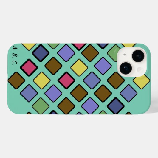 DIAG SQUARES gemengd Case-Mate iPhone Case (Achterkant (horizontaal))