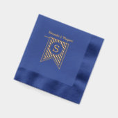 Diag Stripe Banner Monogram Namen Paar Trouwen Folie Servetten (Links)