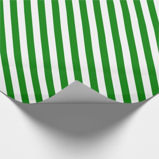 Diag Stripes - Wit en Groen Cadeaupapier (Hoek)