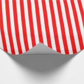 Diag Stripes - wit en rood Cadeaupapier (Hoek)