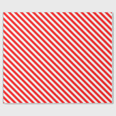 Diag Stripes - wit en rood Cadeaupapier (Vlak)