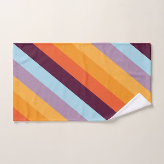 Diagnal Retro Rainbow Bad Handdoek (Handdoek)