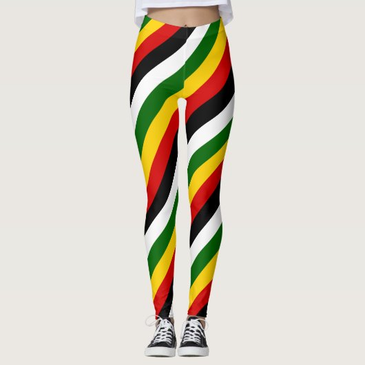 Diagnose nationale vlag Zimbabwe-kleuren Leggings (Voorkant)