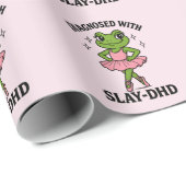 Diagnosed Slay-DHD Frog Ballerina ADHD Cadeaupapier (Rol Hoek)