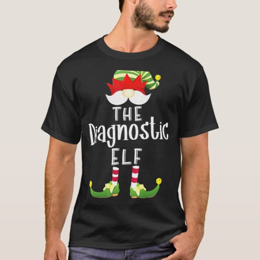 Diagnostic Elf Group Kerstmis Pajama Party T-shirt (Voorkant)