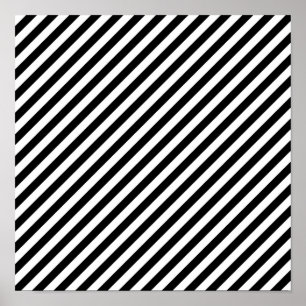 Diagonaal 12 x 12 Poster zwart-wit