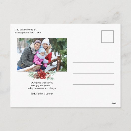 Diagonaal 2-foto's voor Prettige feestdagen Script (Achterkant)