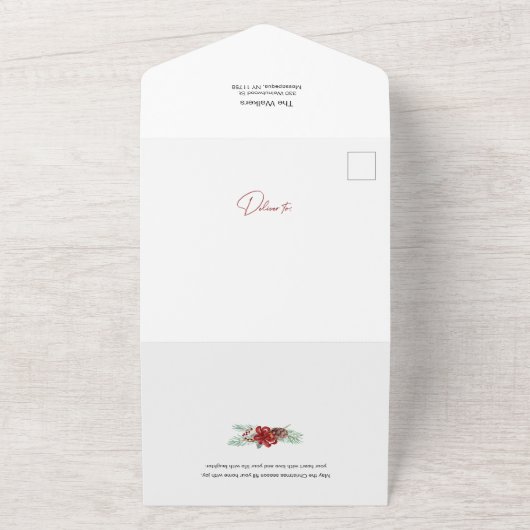 Diagonaal 2-foto's voor Prettige feestdagen Script All In One Uitnodiging (Buitenkant)