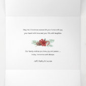 Diagonaal 2-foto's voor Prettige feestdagen Script Drieluik Wenskaart (Binnenkant midden)