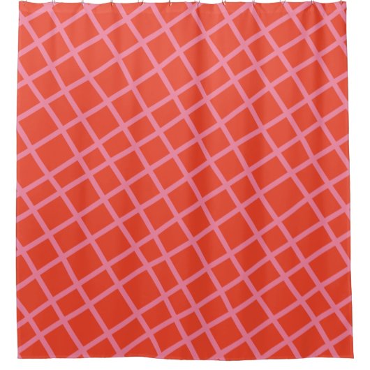 Diagonaal Abstract Gecontroleerd patroon lijnen in Douchegordijn (Voorkant)