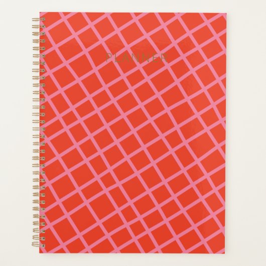 Diagonaal Abstract Gecontroleerd patroon lijnen in Planner (Voorkant)