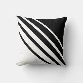 Diagonaal Abstract zwart-wit, streped Kussen