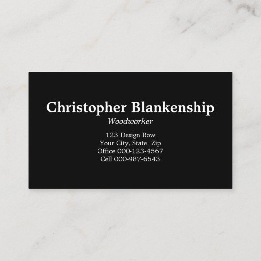 Diagonaal afgewerkt hout timmerwerk beroep visitekaartje (Achterkant)