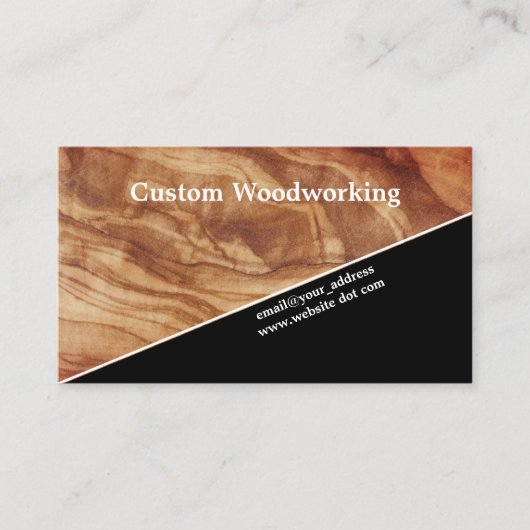 Diagonaal afgewerkt hout timmerwerk beroep visitekaartje (Voorkant)