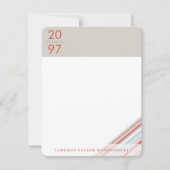 Diagonaal Afstuderen met rode lintplaat in strepes Bedankkaart (Voorkant)