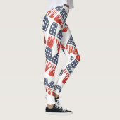 Diagonaal AMERIKA Patroon Leggings voor 4 juli (Rechts)