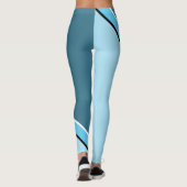 Diagonaal Aqua Blue en Turquoise Leggings (Achterkant)