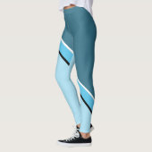 Diagonaal Aqua Blue en Turquoise Leggings (Links)