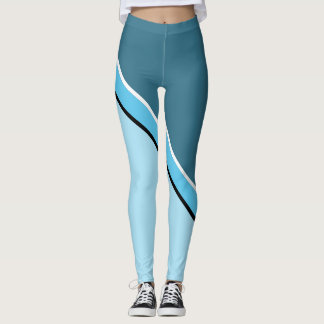 Diagonaal Aqua Blue en Turquoise Leggings