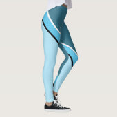 Diagonaal Aqua Blue en Turquoise Leggings (Rechts)