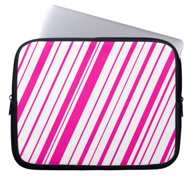 Diagonaal bereik ~ Hot Pink Laptop Sleeve (Voorkant)