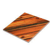 diagonaal bijtende dennenhouten planken tegeltje (Zijkant)