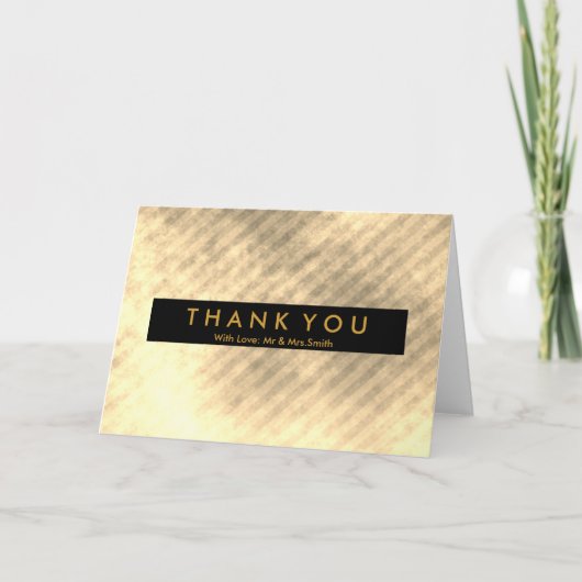 Diagonaal blauw en roze band Modern Dank u Bedankkaart (Voorkant)