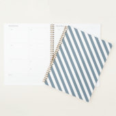 Diagonaal blauw en wit strepenpatroon planner (Display)