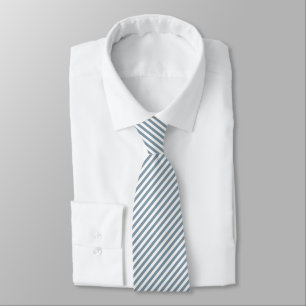 Diagonaal blauw en wit strepenpatroon stropdas
