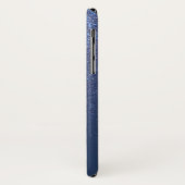 Diagonaal blauw glitter gradiënt Ombre Monogram Case-Mate iPhone Case (Achterkant/links)