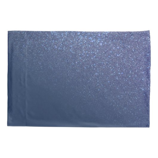 Diagonaal blauw glitter gradiënt Ombre Monogram Kussensloop (Achterkant)