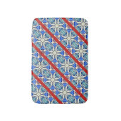 Diagonaal blauw mandala harten patroon Thunder_Cov Badmat (Voorkant Verticaal)