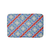 Diagonaal blauw mandala harten patroon Thunder_Cov Badmat (Voorkant)